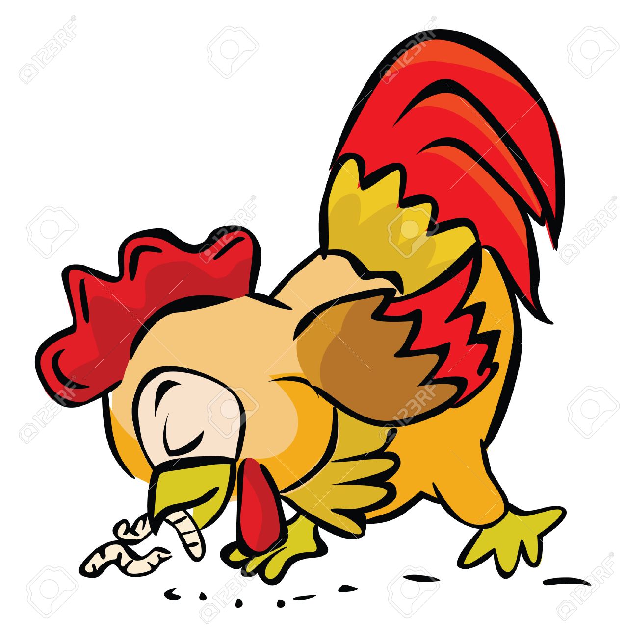 Chicken eating clipart