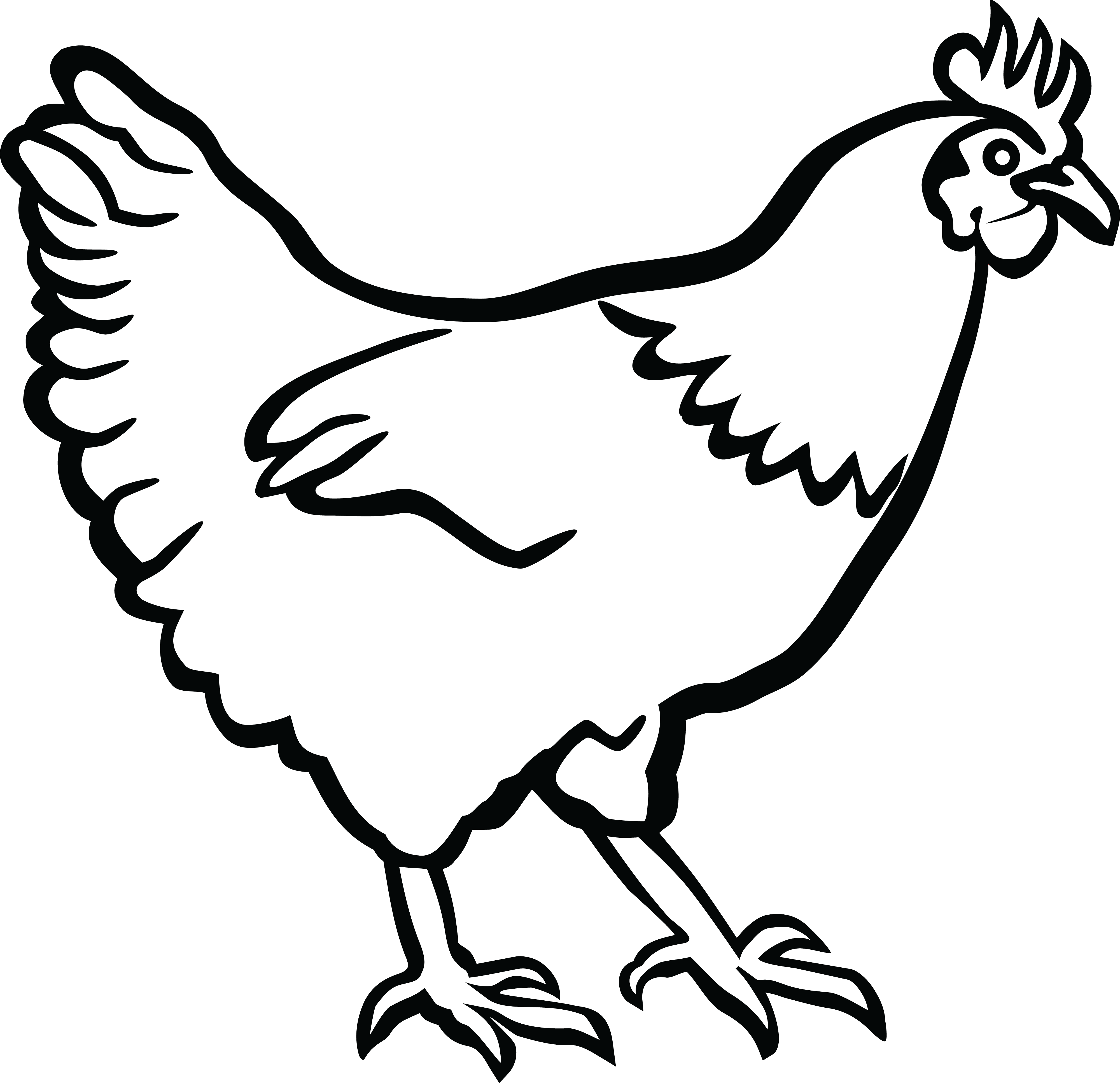 Chickens clipart outline.