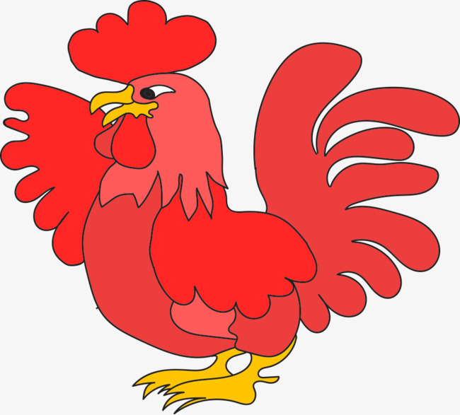 Red chicken clipart