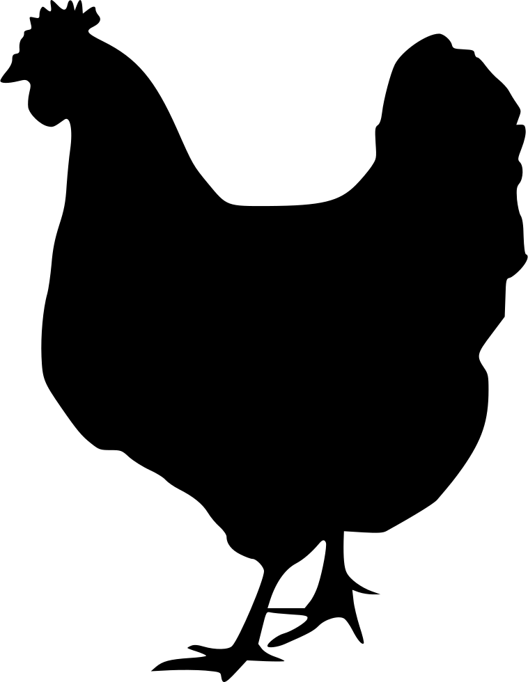 Chicken rooster silhouette.