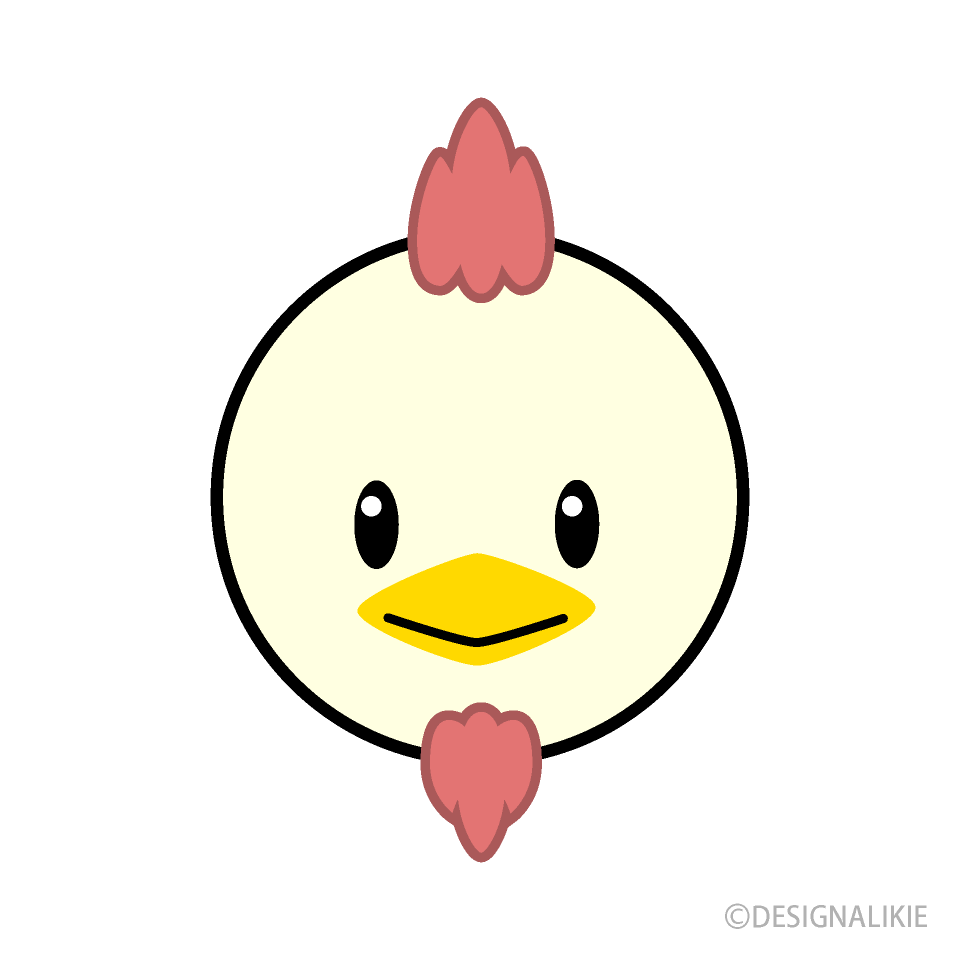 Free Simple Chicken Face Clipart Image