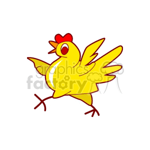 Cartoon yellow chicken.