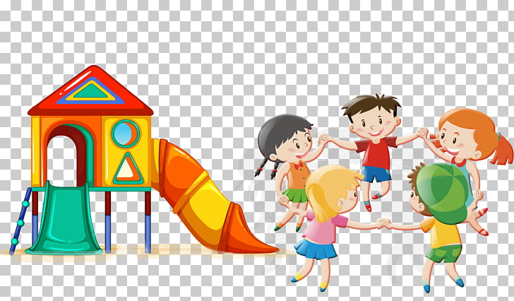 Child Play Cartoon , Cartoon amusement park, boy and girls