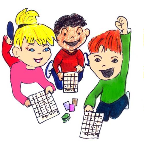 Kids playing games in class clipart