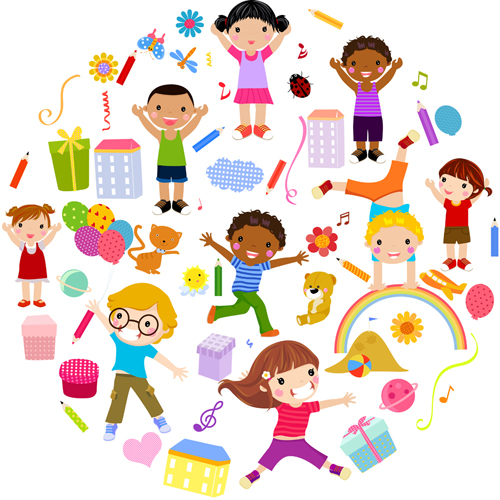 children playing clipart vectores