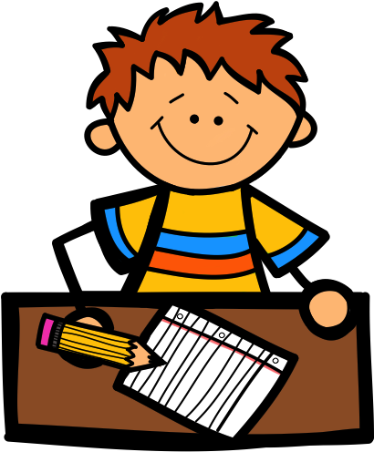 children writing clipart boy