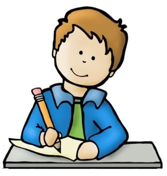 Child writing clipart.