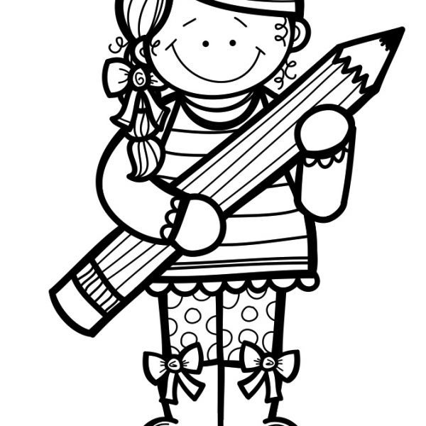 Child Writing Clipart Black And White In Writing Clipart