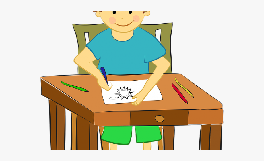 Drawn Table Kid Clipart