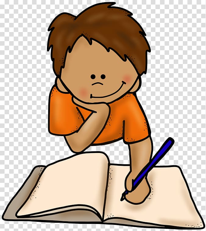 Boy writing on book illustration, Writing Book , Animated