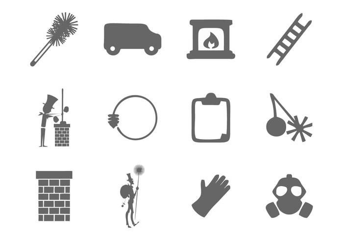 Chimney Sweep Icons Vector