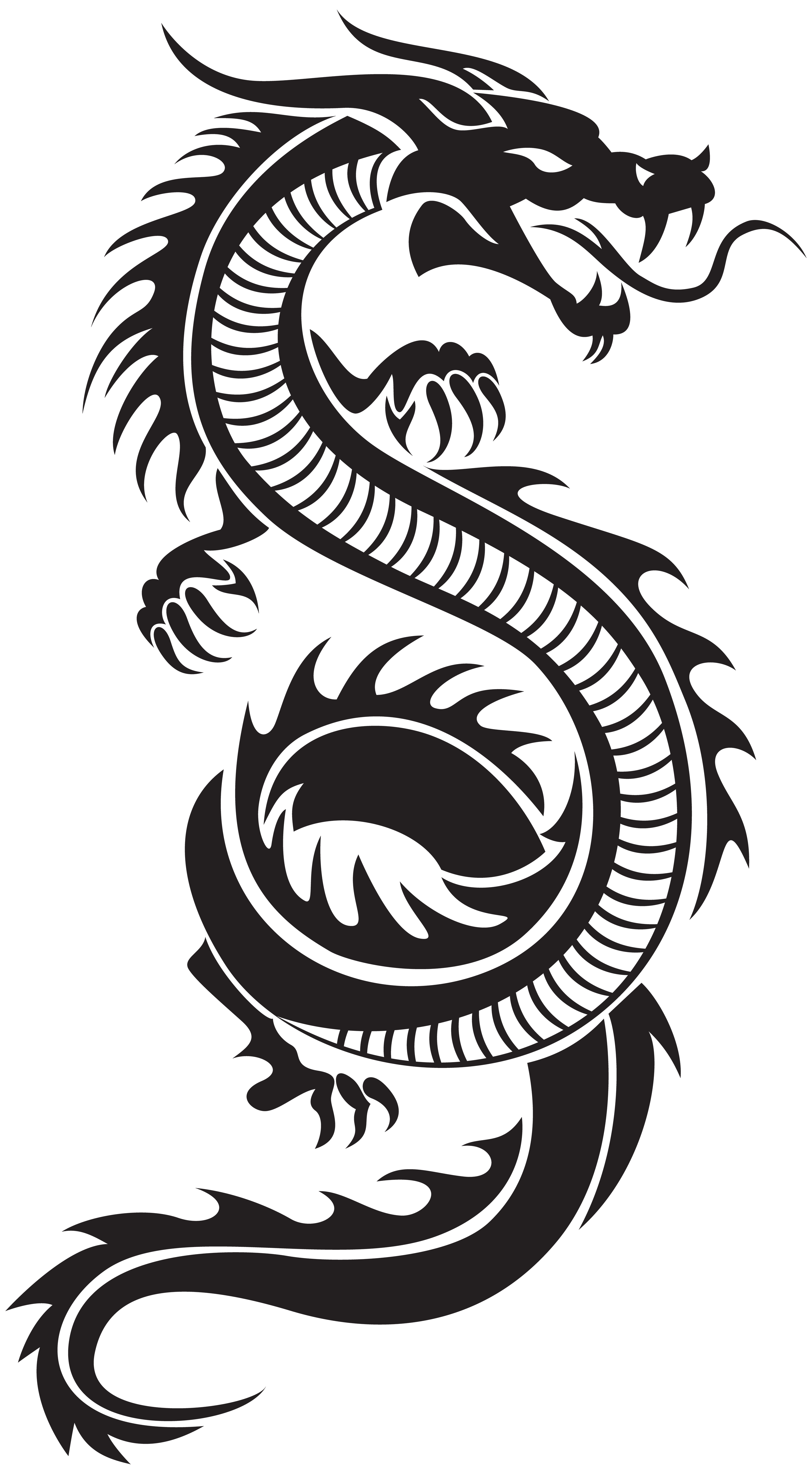 Chinese Dragon Silhouette PNG Clip Art