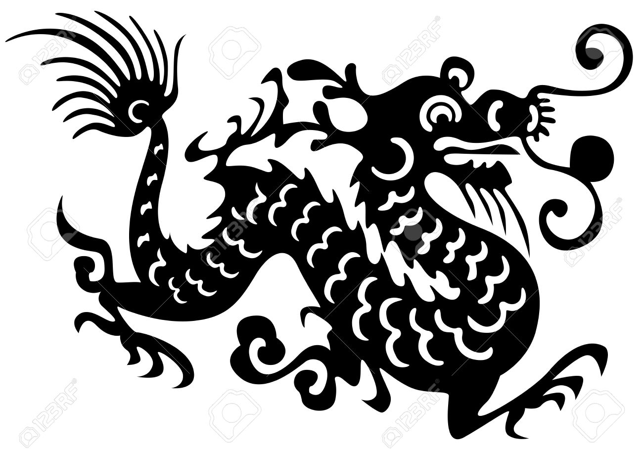 Chinese Dragon Images Black And White