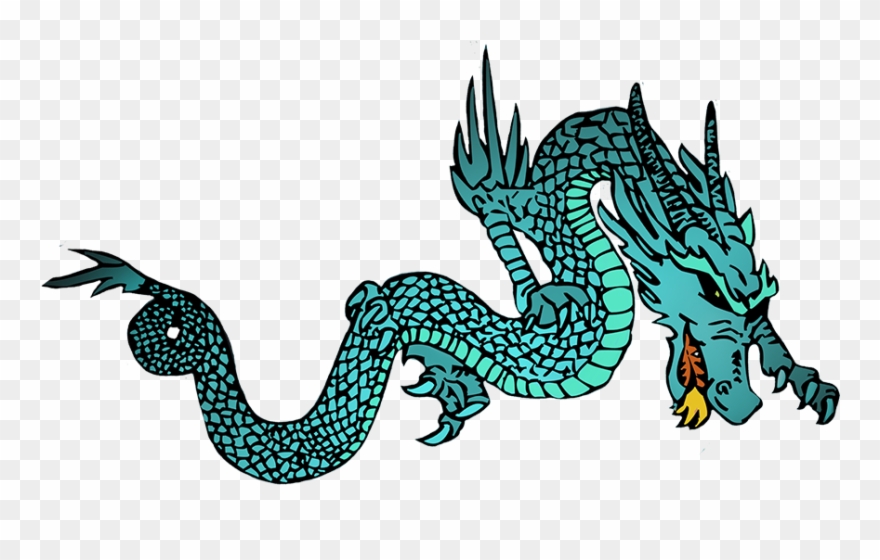 chinese dragon clipart blue