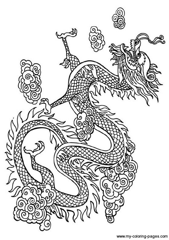 Chinese dragon coloring.