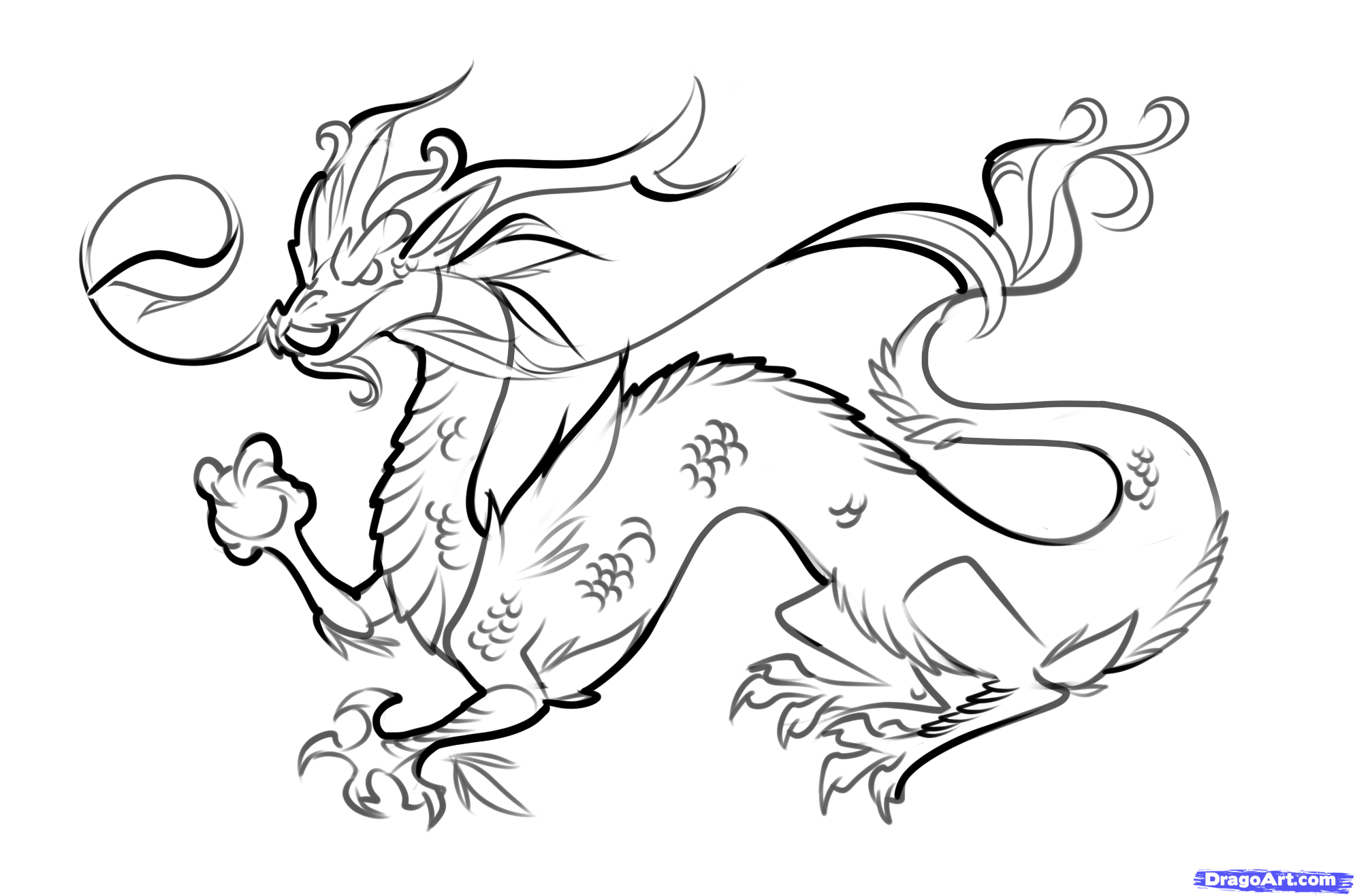 Free Chinese Dragon Drawing, Download Free Clip Art, Free