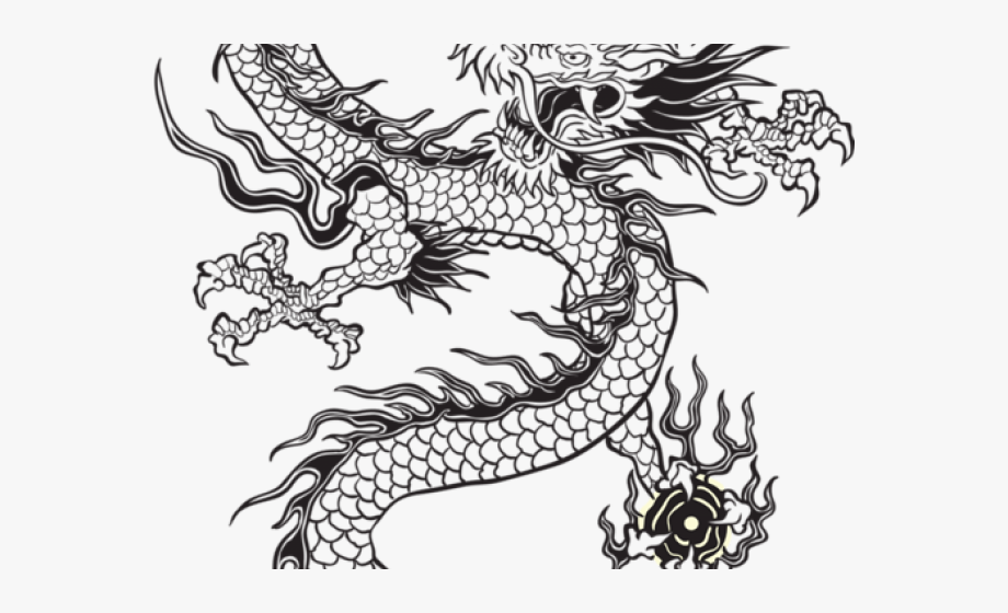 Drawn chinese dragon.
