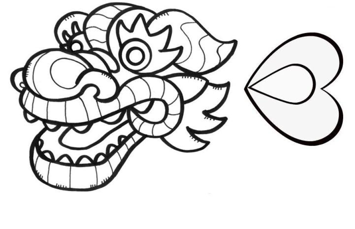 chinese dragon clipart outline