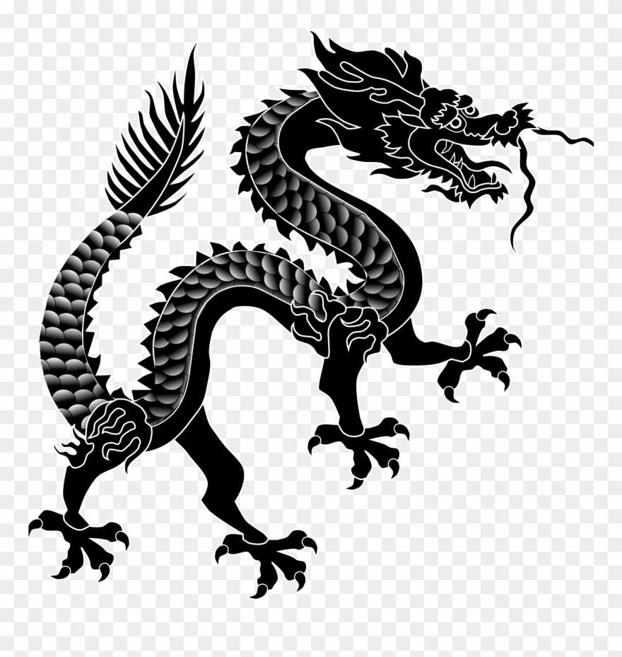 chinese dragon clipart silhouette