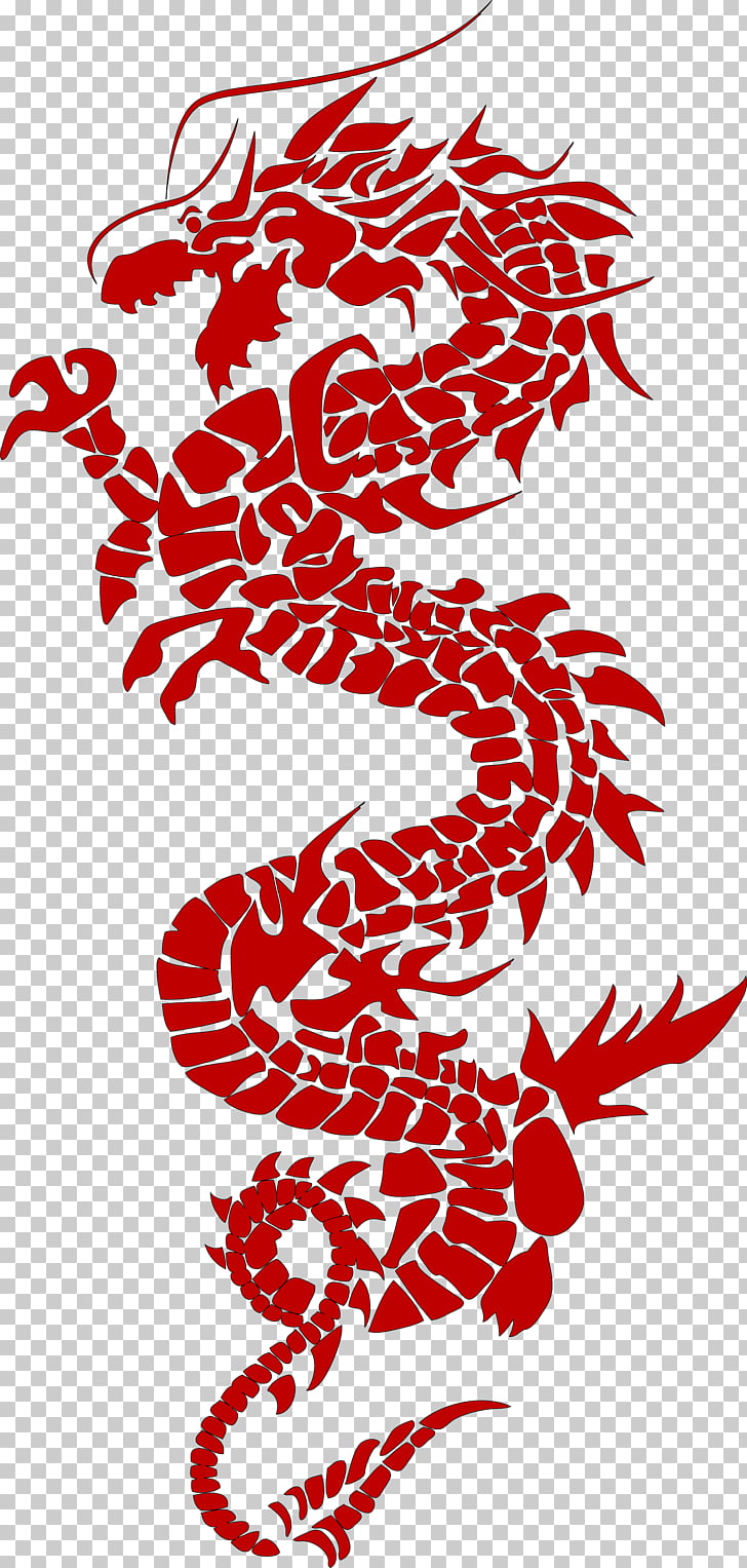 Chinese dragon silhouette.
