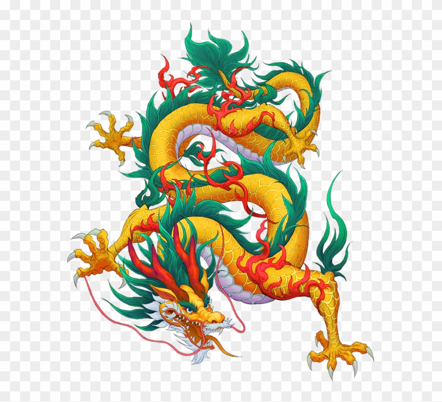 China Dragon Yellow Decorative Pattern