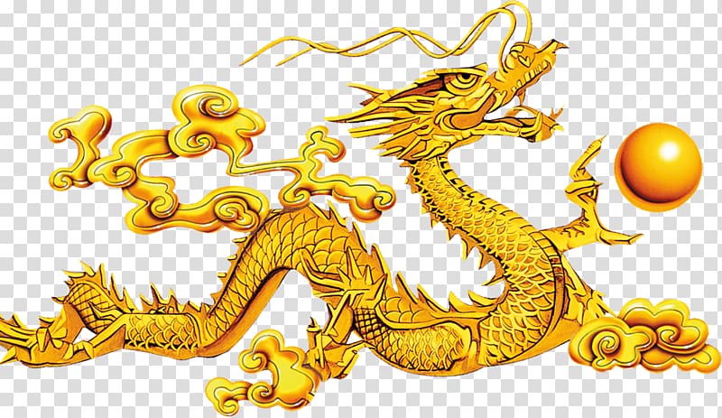 Golden dragon illustration, China Chinese dragon , Dragon