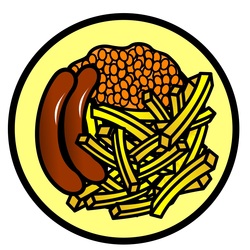 Chips clipart sausage.