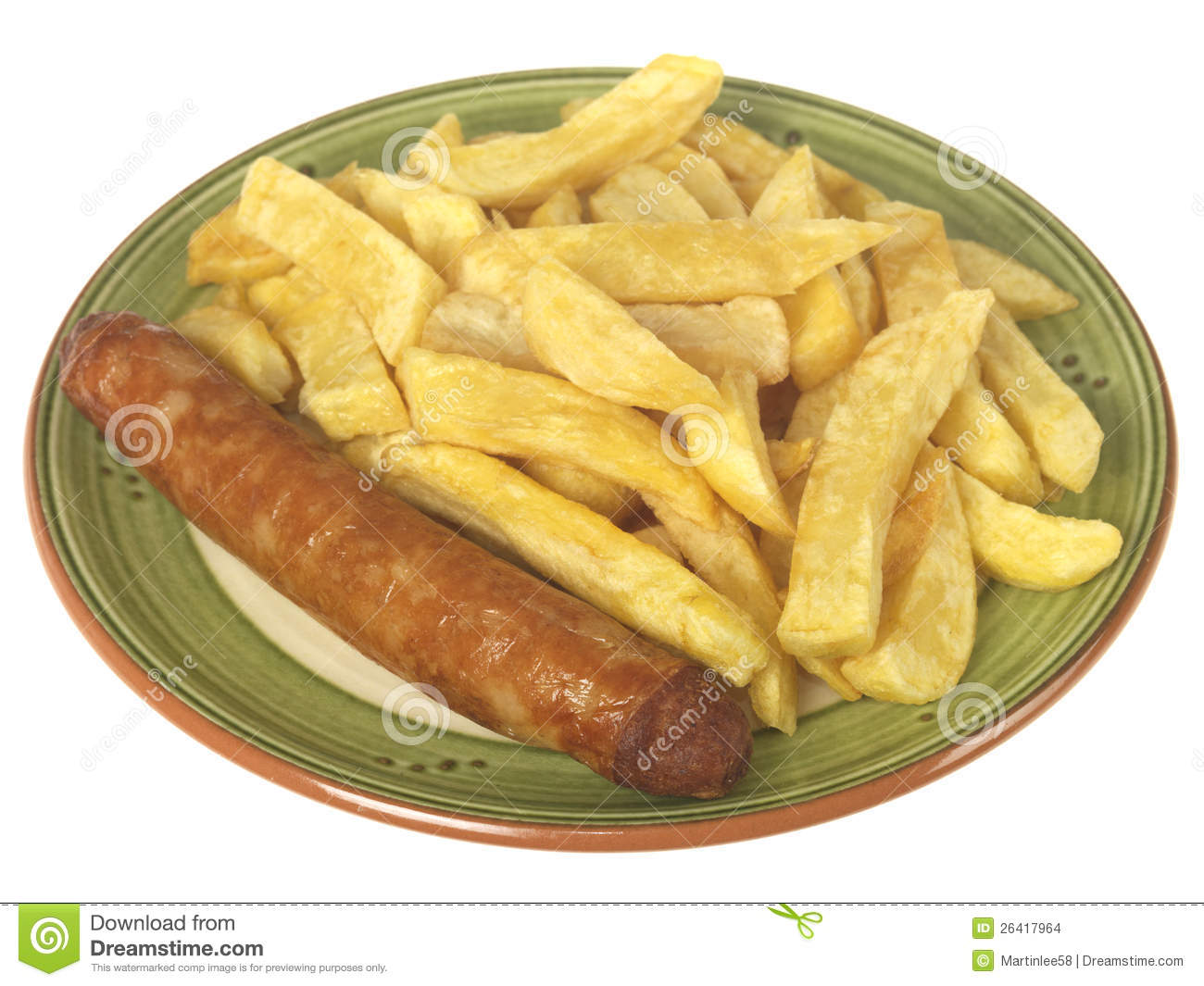 Sausage and chips.