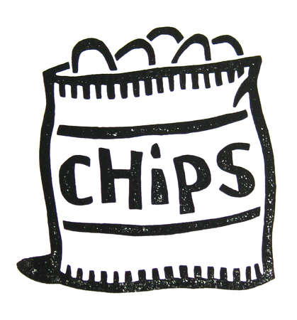Chips clipart black and white