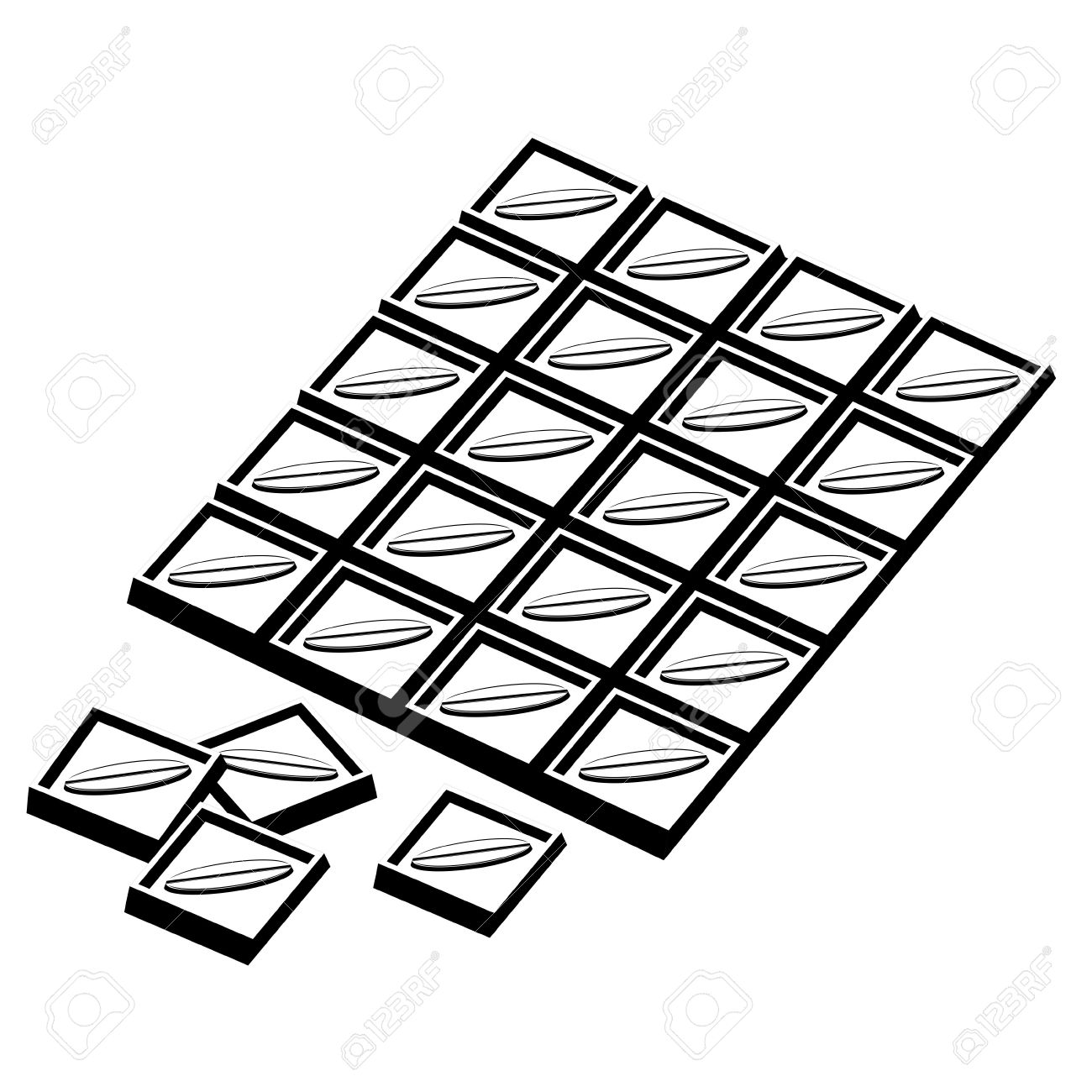 Chocolate bar clipart black and white