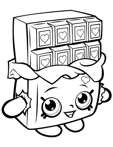Chocolate Cheeky Shopkin coloring page