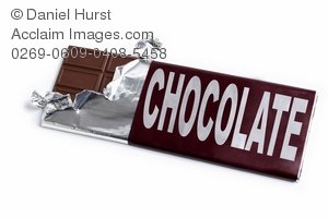 Stock Photo of Chocolate Bar in Wrapper
