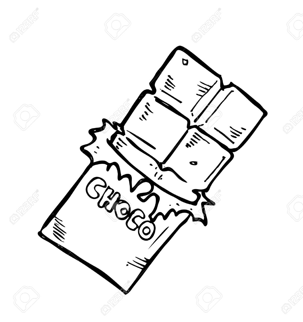 Chocolate bar clipart black and white