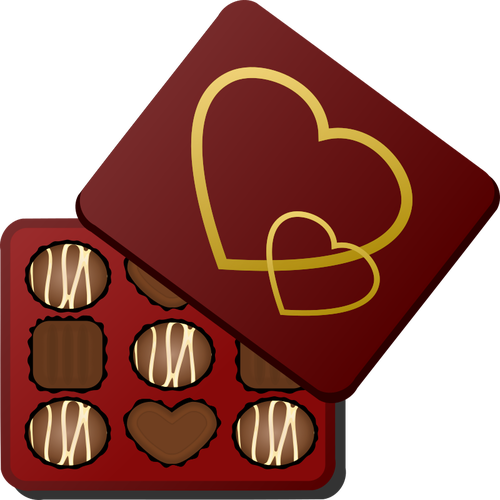 Square box of chocolates vector illustration