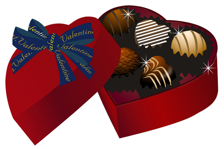 Valentine Red Heart Chocolate Box PNG Clipart