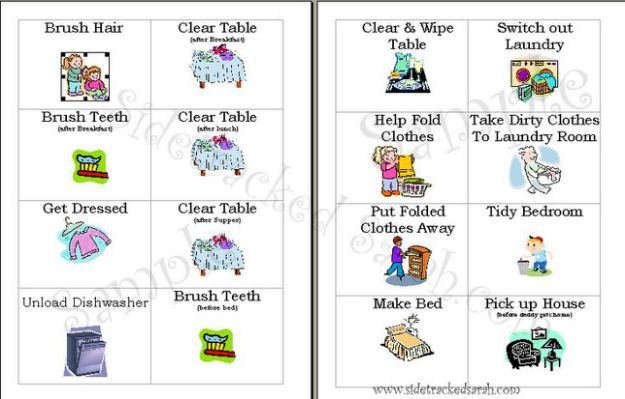 chore chart clipart kids