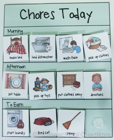 FREE Preschool Chore Charts