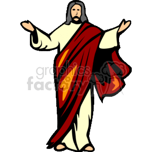 Jesus Christ with his arms raised clipart