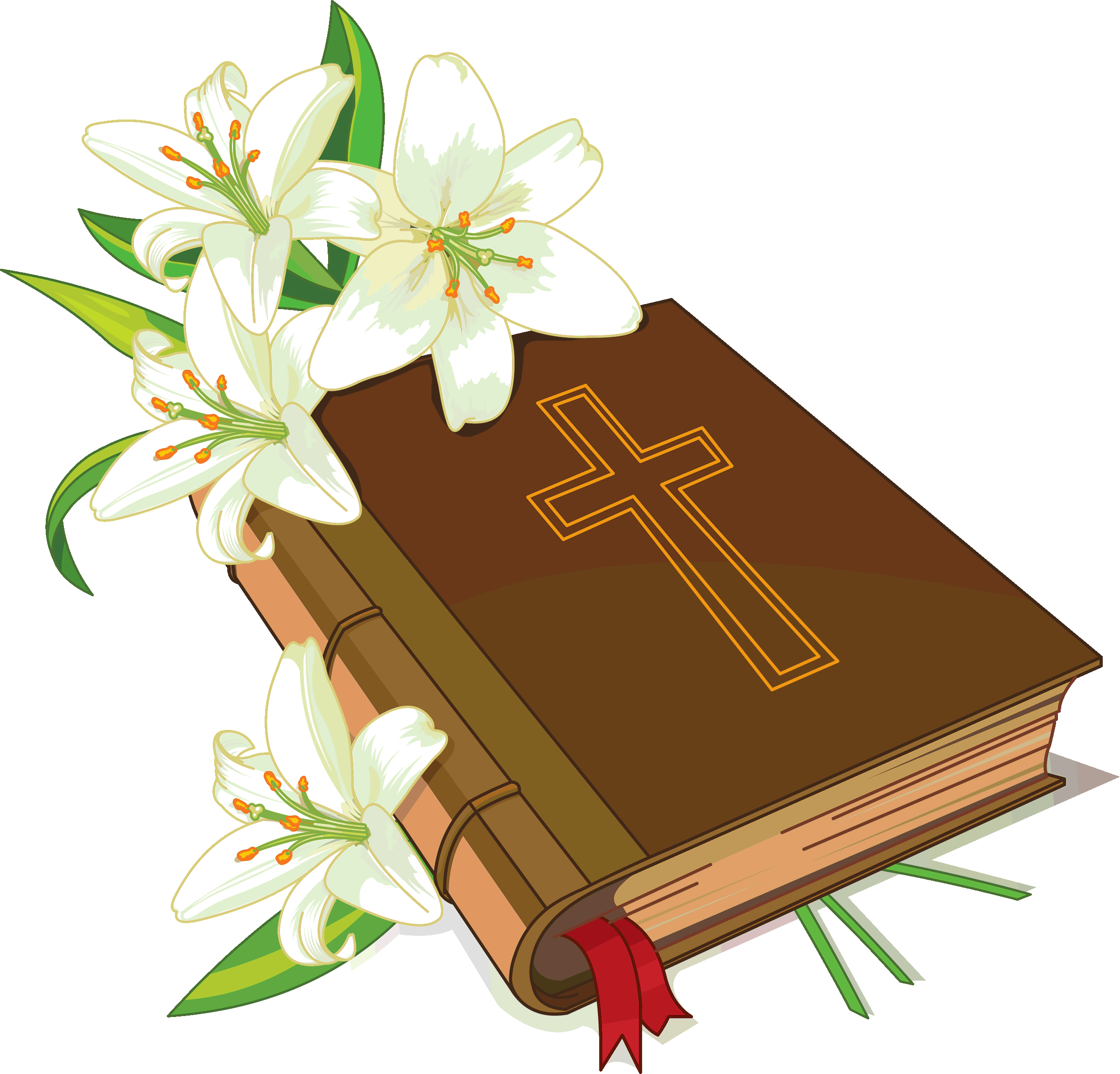 Download Christian Bible And Flowers Transparent Image