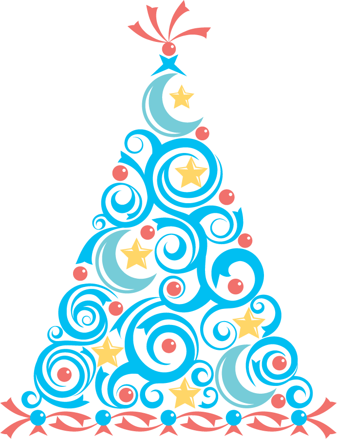 BLUE CHRISTMAS TREE CLIP ART