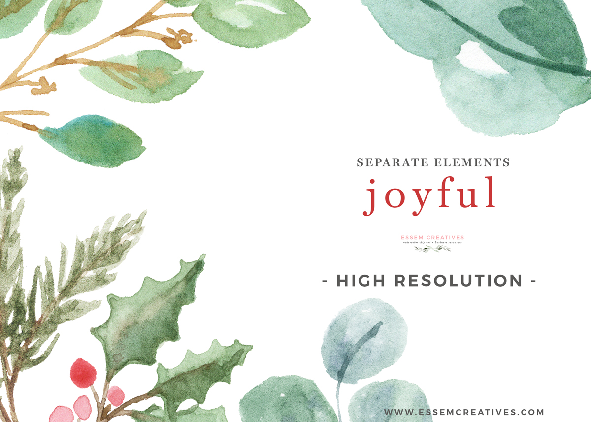 Watercolor christmas clipart.