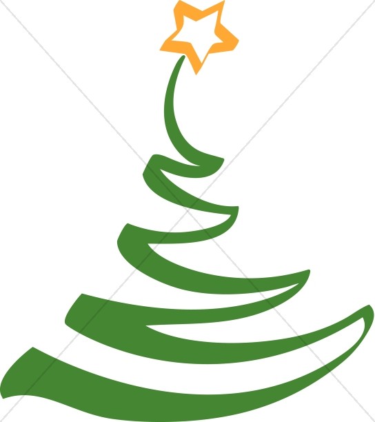 Simple Artistic Christmas Tree Clipart