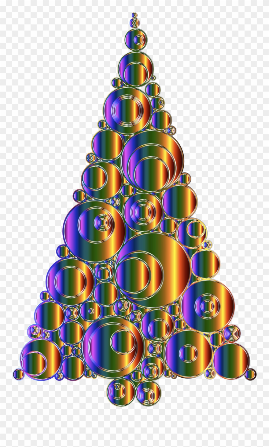 Colorful Abstract Circles Christmas Tree