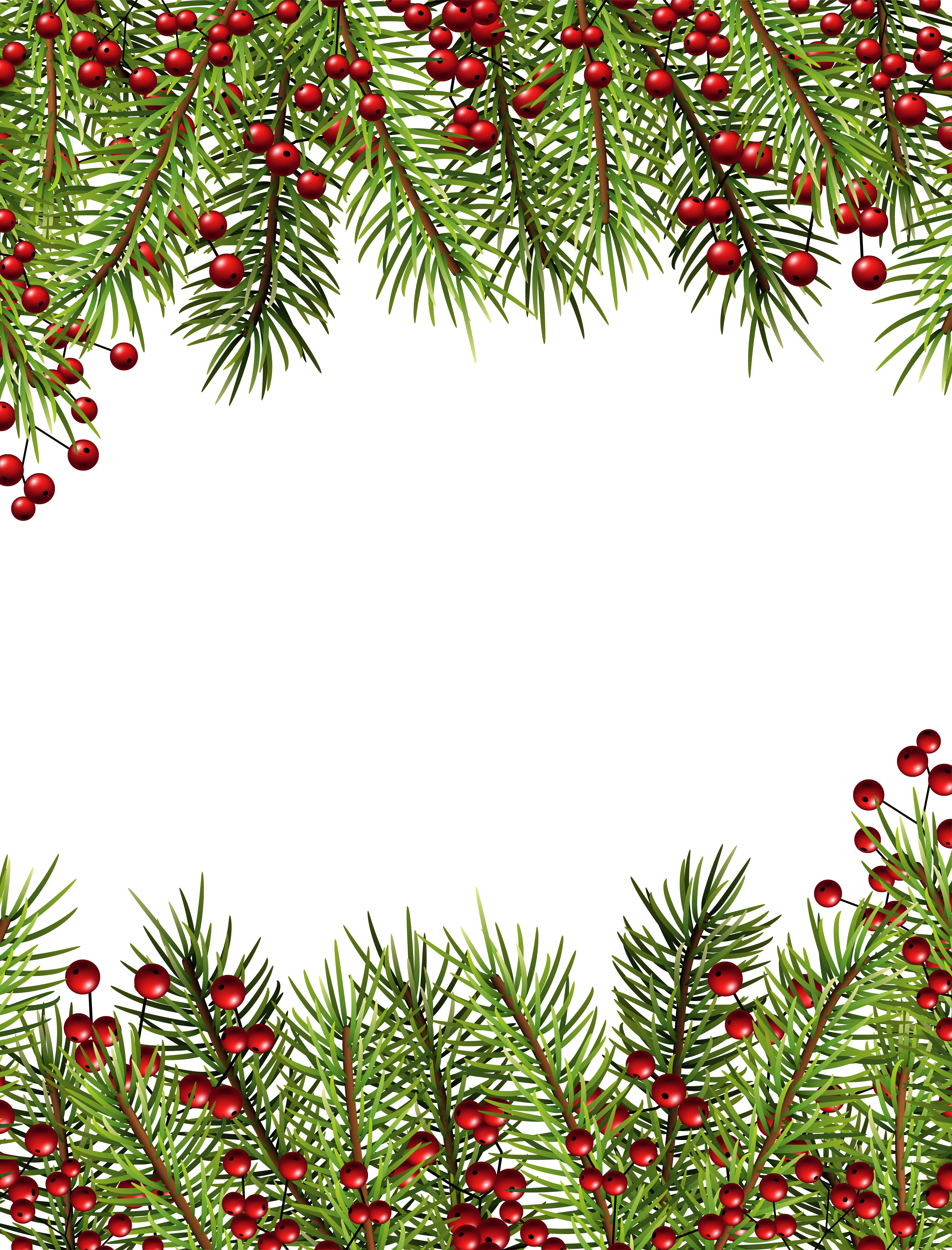 Christmas Holly Transparent Border PNG Frame