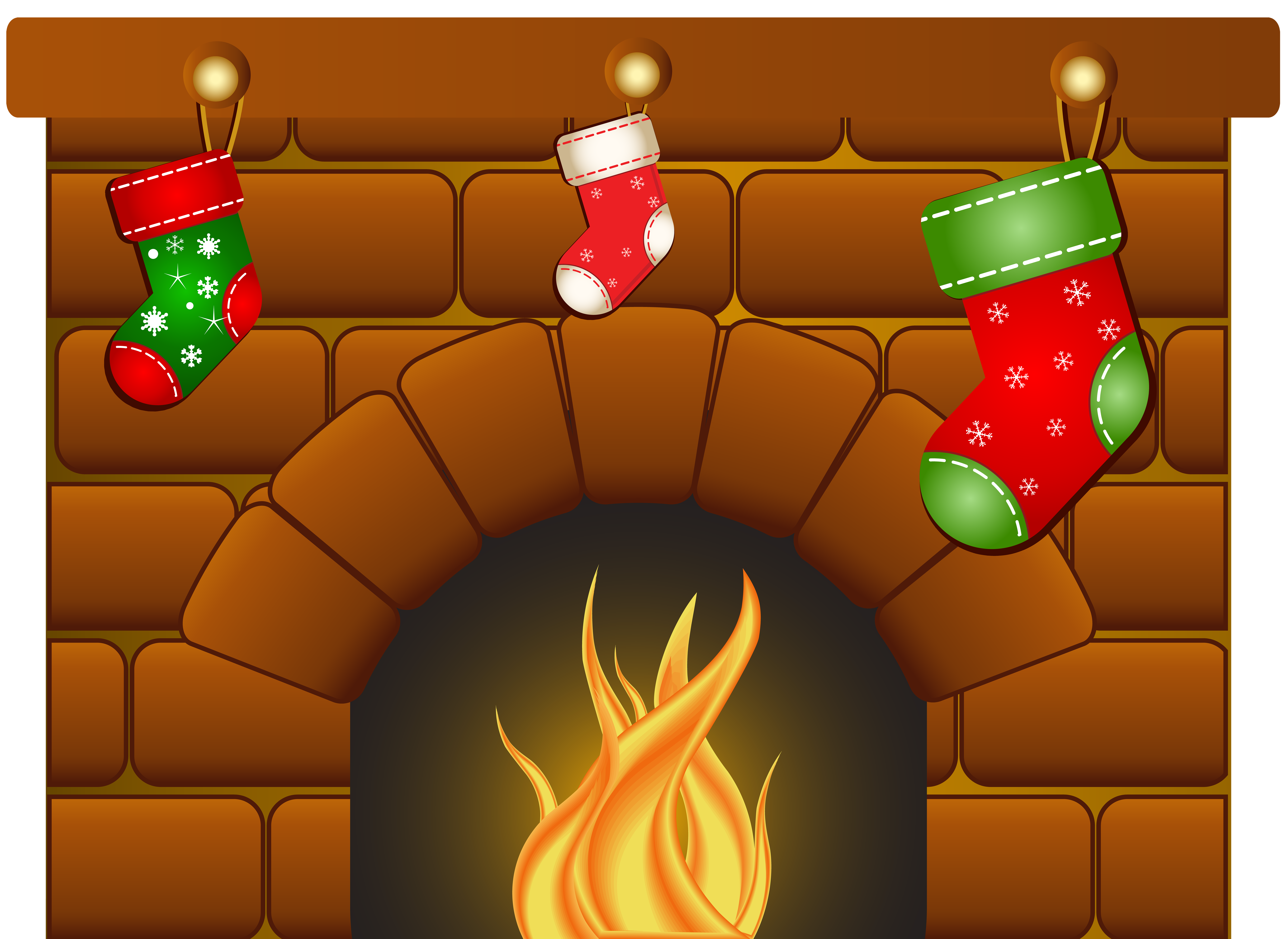 Christmas Fireplace PNG Clip Art Image