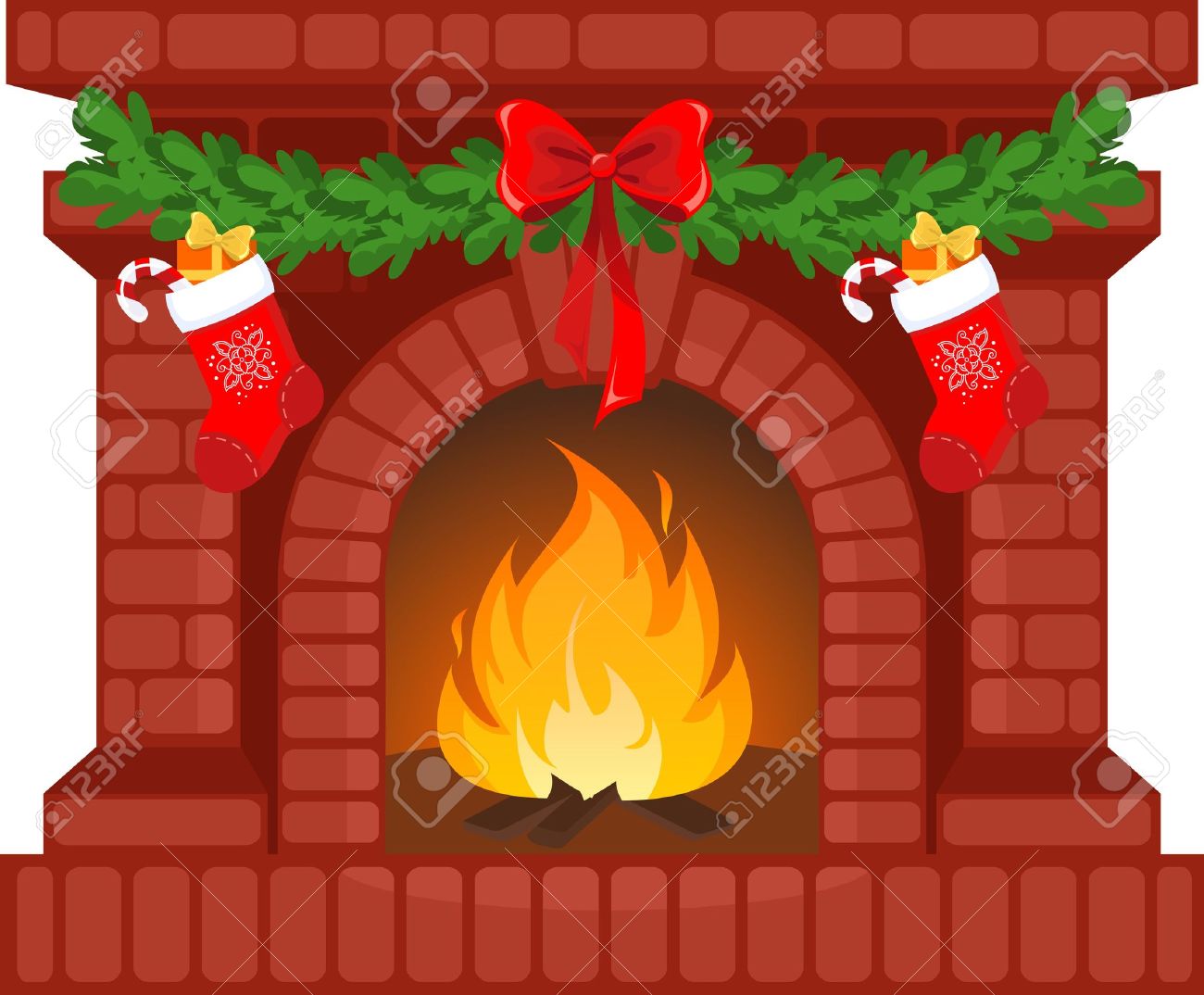 Christmas clip art fireplace