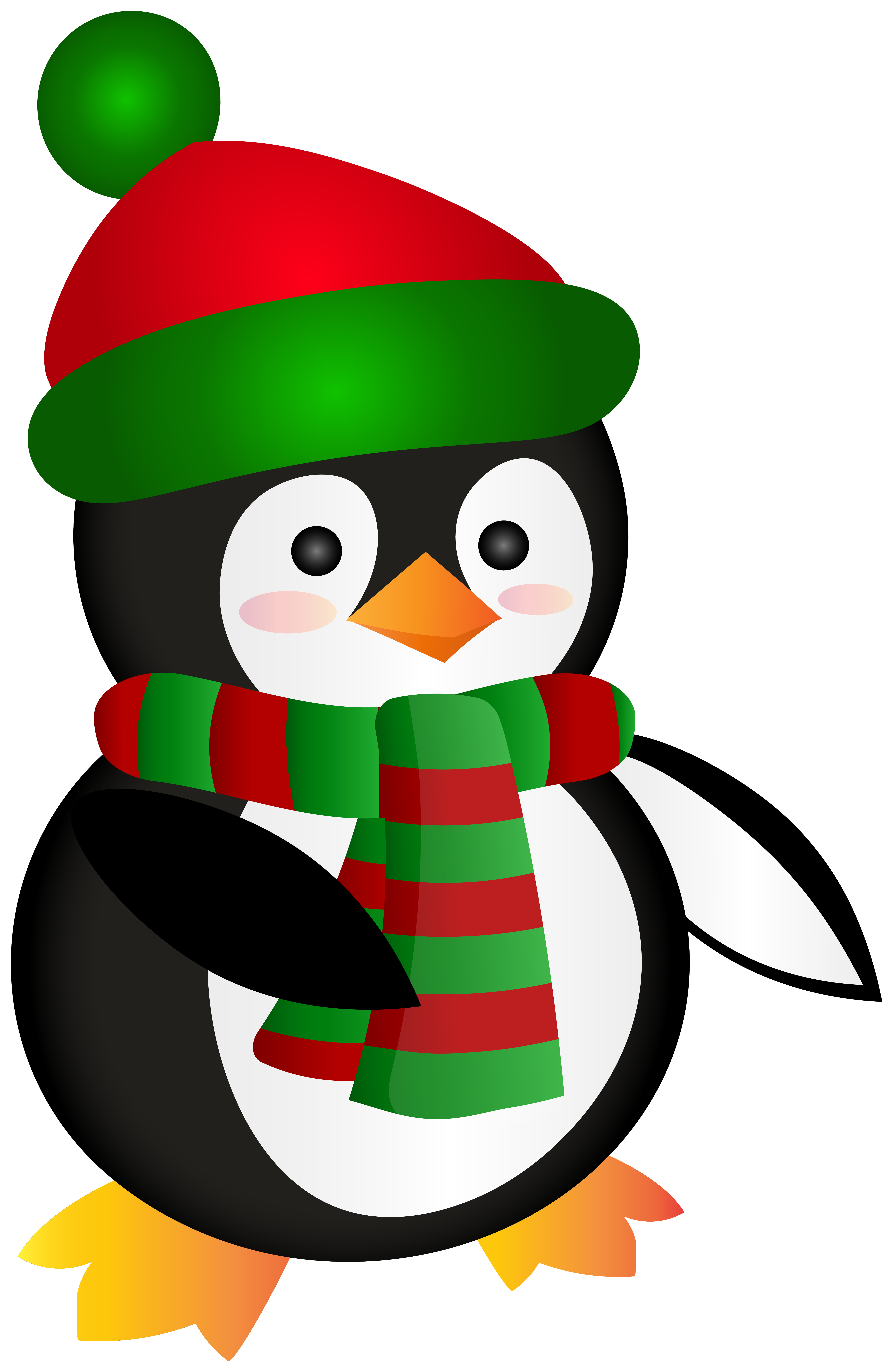 Cute Christmas Penguin Clip Art Image