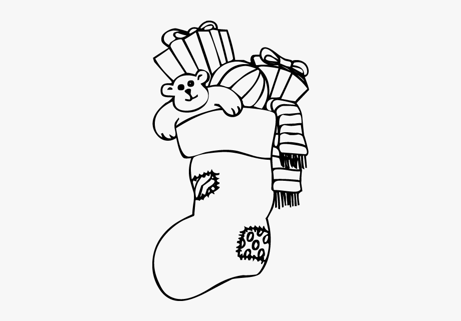 Christmas Stocking Clipart Black And White