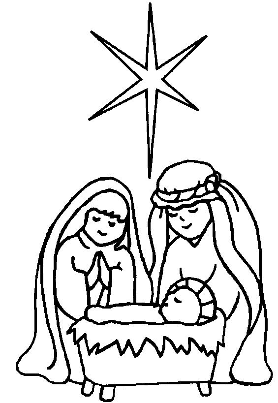Christmas nativity clipart black and white free image