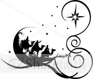 christmas cliparts black and white religious